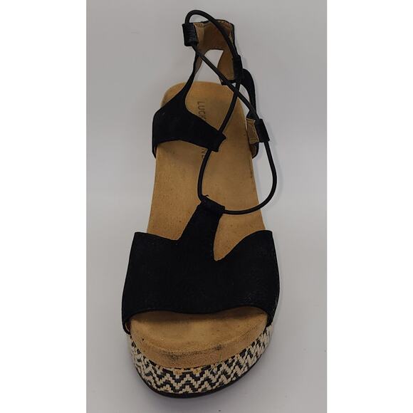 Lucky Brand Women’s Espadrille Wedge Sandals Black Size 8.5 - Picture 11 of 14